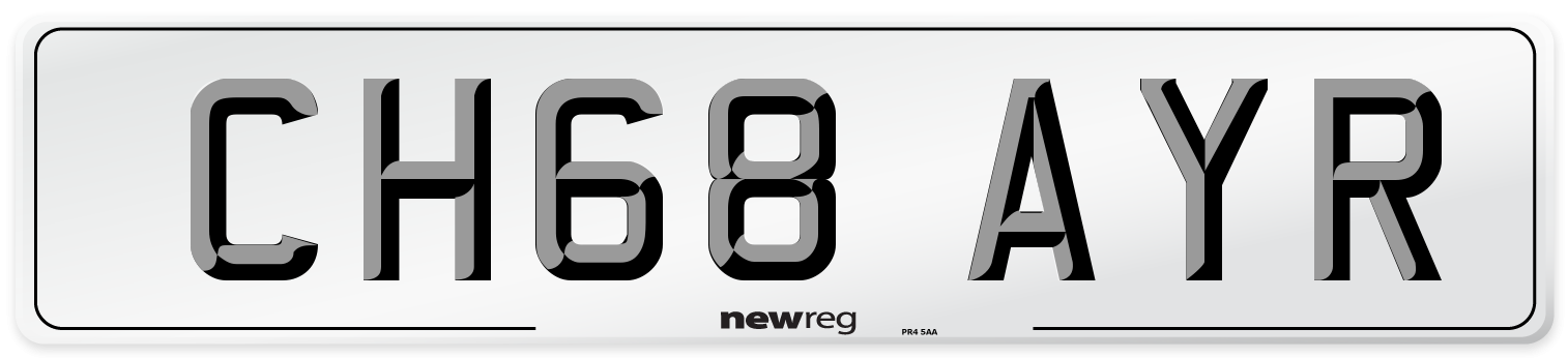 CH68 AYR Number Plate from New Reg